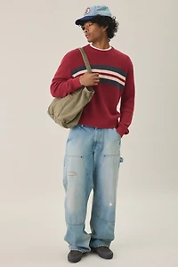 UO Striped Acid Wash Crew Neck Sweater