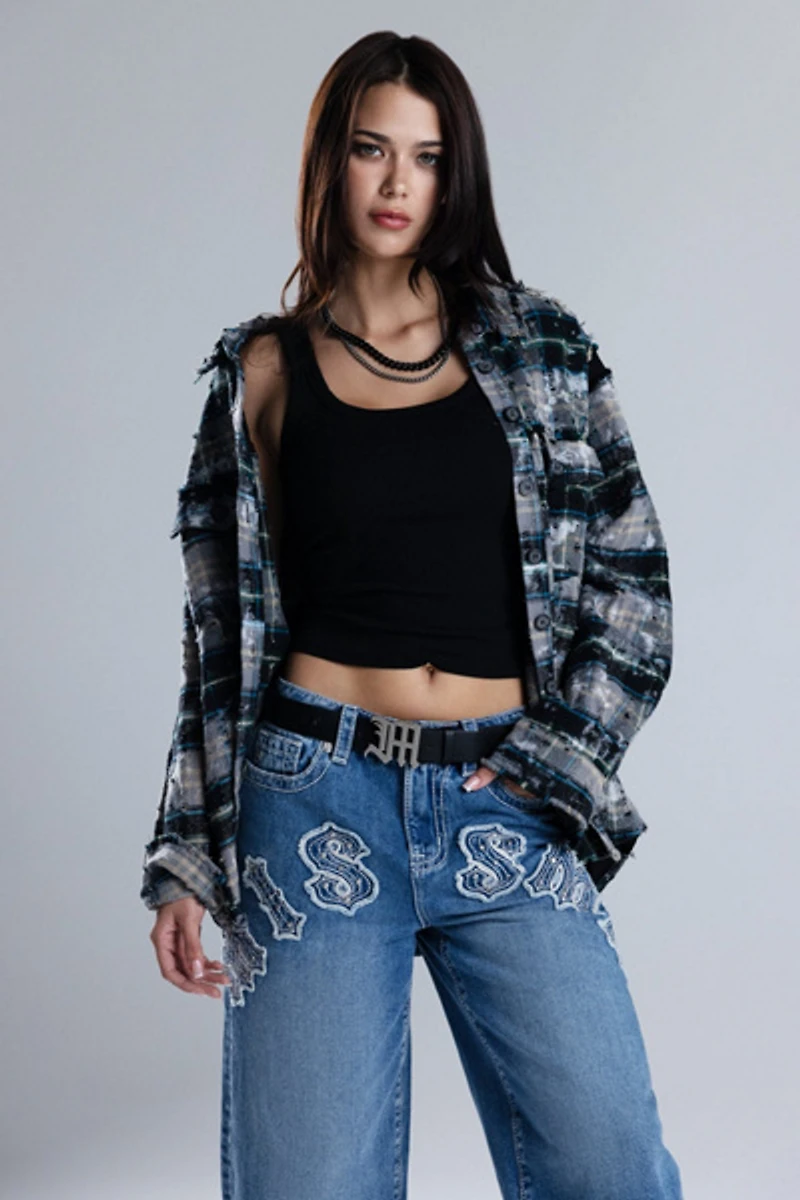 Miss Me Malice Plaid Top