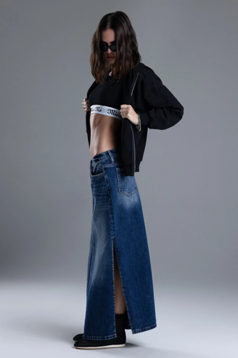 Miss Me Dejah Denim Maxi Skirt
