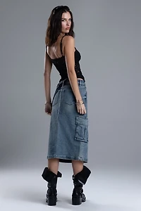 Miss Me Karla Cargo Midi Skirt