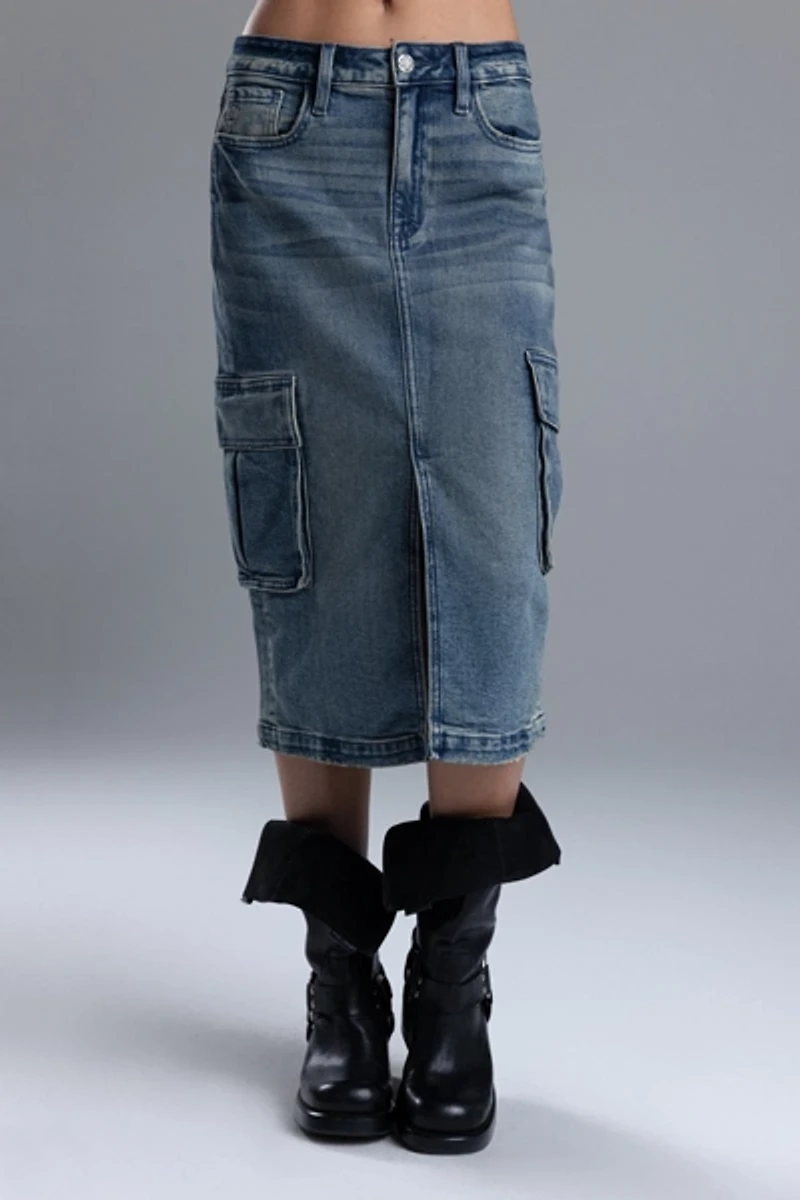 Miss Me Karla Cargo Midi Skirt