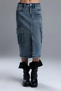 Miss Me Karla Cargo Midi Skirt