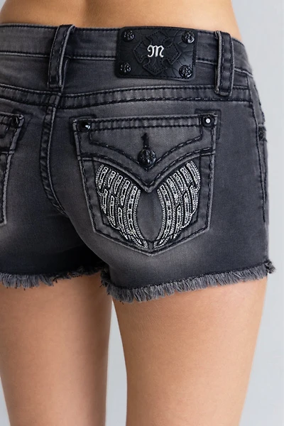 Miss Me Shadow Wing Low Rise Shorts