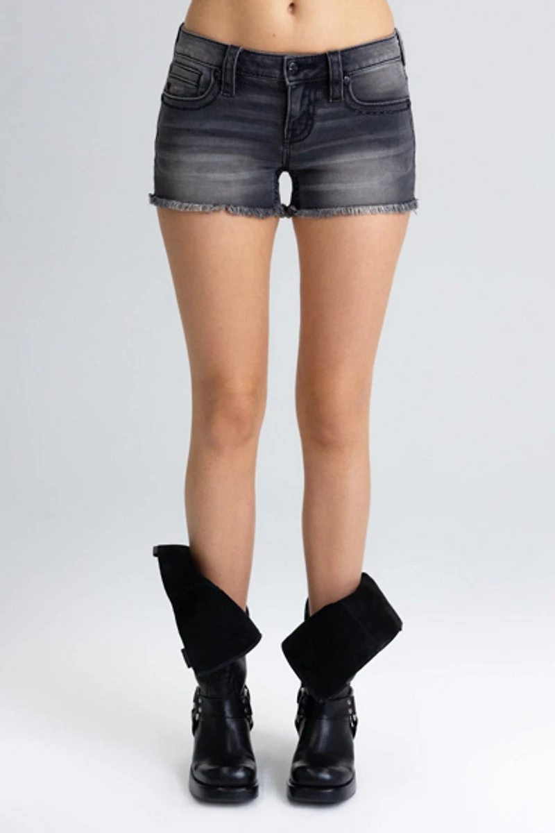 Miss Me Shadow Wing Low Rise Shorts