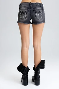 Miss Me Shadow Wing Low Rise Shorts