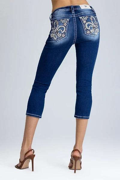 Miss Me Ellora Fleur Capri Jeans