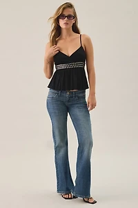 UO Tyra Embellished Surplice Babydoll Cami