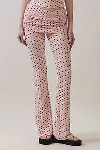 Personal Code Polka Dot Print Foldover Flare Pants