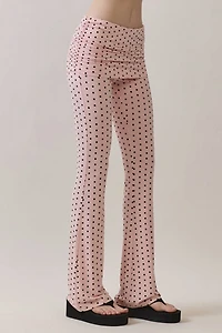Personal Code Polka Dot Print Foldover Flare Pants