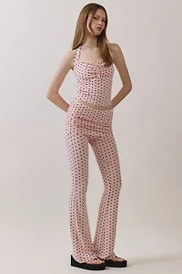 Personal Code Polka Dot Print Foldover Flare Pants