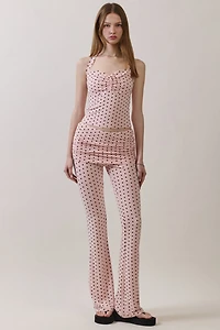 Personal Code Polka Dot Print Halter Crop Top