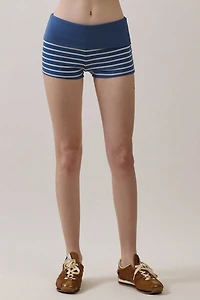 Personal Code Shiloh Stripe Foldover Micro Shorts