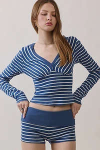 Personal Code Shiloh Stripe Long Sleeve Hooded Top