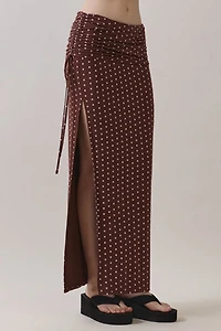 Personal Code Polka Dot Foldover Maxi Skirt