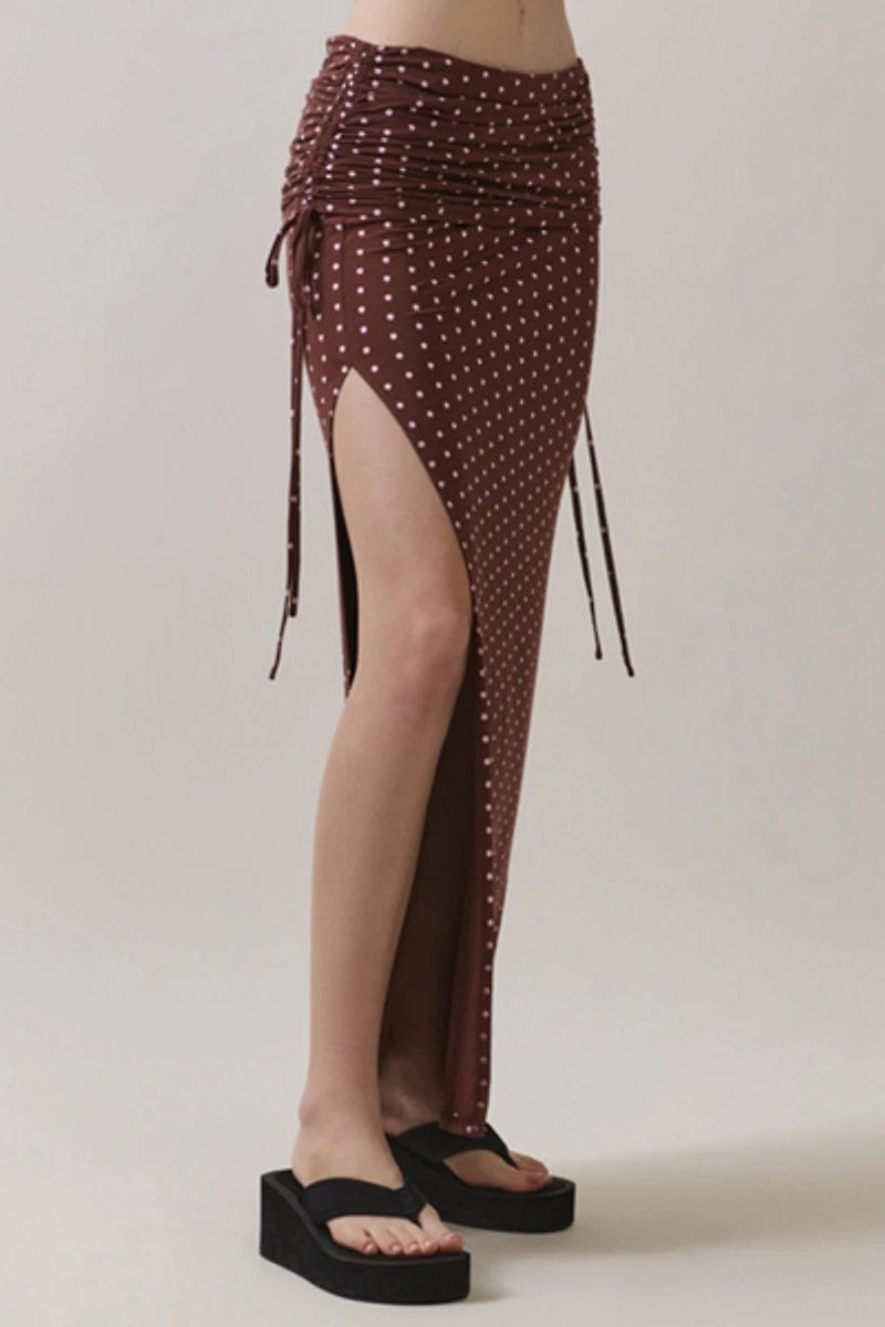 Personal Code Polka Dot Foldover Maxi Skirt