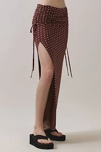 Personal Code Polka Dot Foldover Maxi Skirt