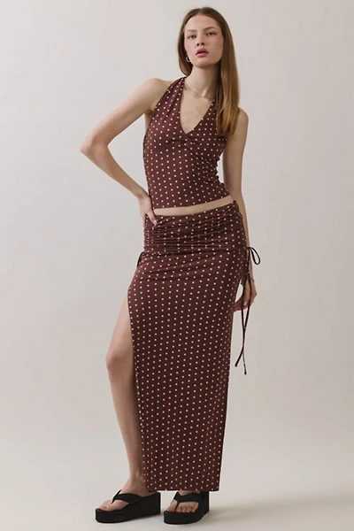 Personal Code Polka Dot Foldover Maxi Skirt