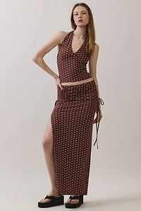 Personal Code Polka Dot Foldover Maxi Skirt