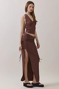 Personal Code Polka Dot V-Neck Halter Top