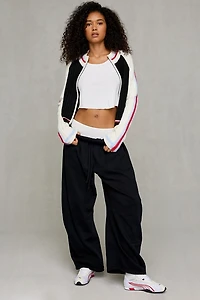 BDG Ruby Ribbed Knit Mockneck Zip-Up Cardigan