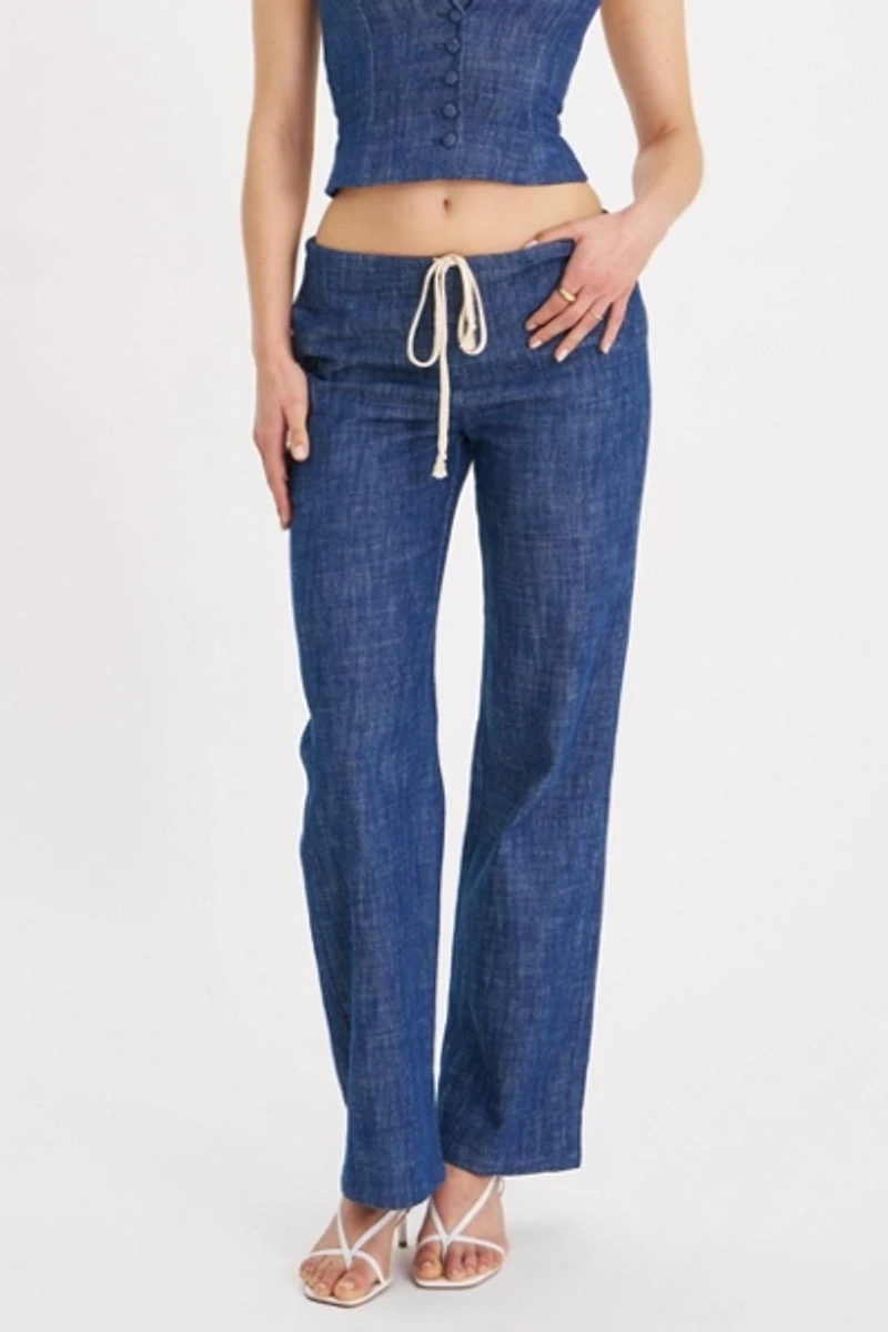 Miss Circle Raffaella Cotton Denim Straight Leg Pants