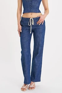 Miss Circle Raffaella Cotton Denim Straight Leg Pants