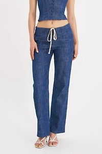 Miss Circle Raffaella Cotton Denim Straight Leg Pants