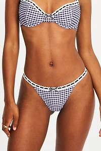 Miss Circle Genevia Gingham Lace Decoration Bikini Bottom