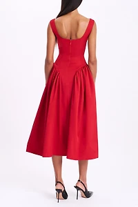 Miss Circle Nahla Drop Waist Midi Dress with Buttons