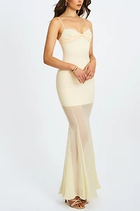 Miss Circle Zayne Ruch Breast Chiffon Mermaid Maxi Dress
