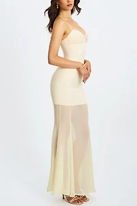 Miss Circle Zayne Ruch Breast Chiffon Mermaid Maxi Dress