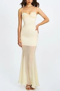 Miss Circle Zayne Ruch Breast Chiffon Mermaid Maxi Dress