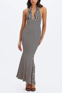 Miss Circle Hannah Lyocell Jersey Striped Mermaid Maxi Dress