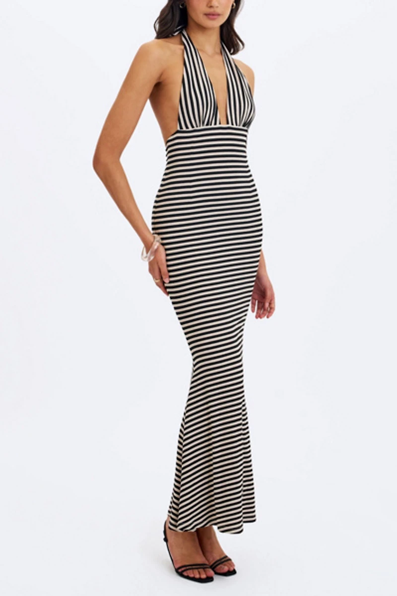 Miss Circle Hannah Lyocell Jersey Striped Mermaid Maxi Dress
