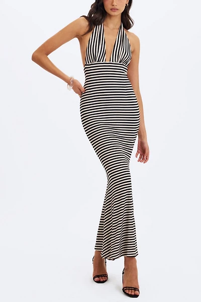 Miss Circle Hannah Lyocell Jersey Striped Mermaid Maxi Dress