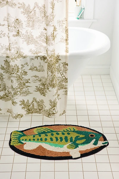 Bass Plaque Oval Tufted Bath Mat