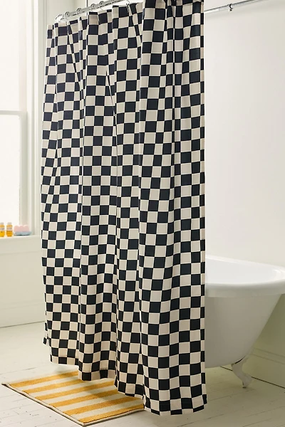 Checkerboard Patterned Shower Curtain