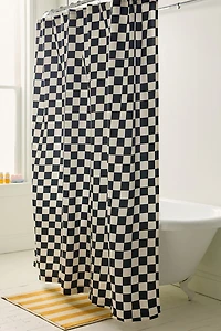 Checkerboard Patterned Shower Curtain