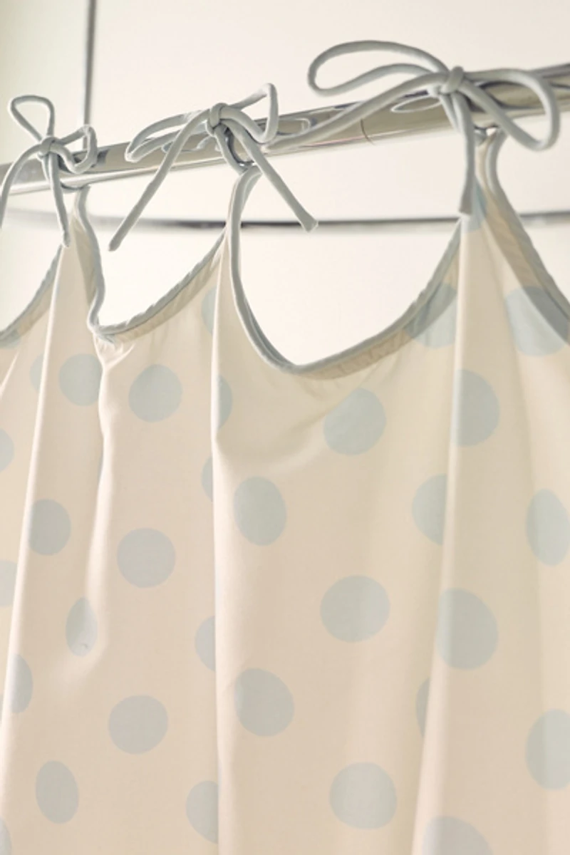 Scalloped Tie-Top Shower Curtain