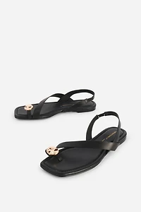 Intentionally Blank Roro Toe Ring Slingback Flat Sandal