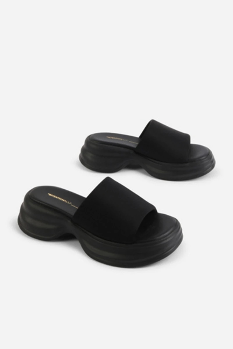 Intentionally Blank Murphy Lycra Platform Slide