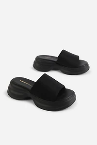 Intentionally Blank Murphy Lycra Platform Slide