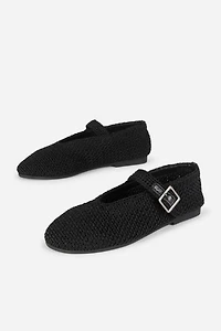 Intentionally Blank Kail Knit Woven Mary Jane Flat