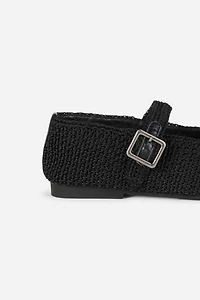 Intentionally Blank Kail Knit Woven Mary Jane Flat