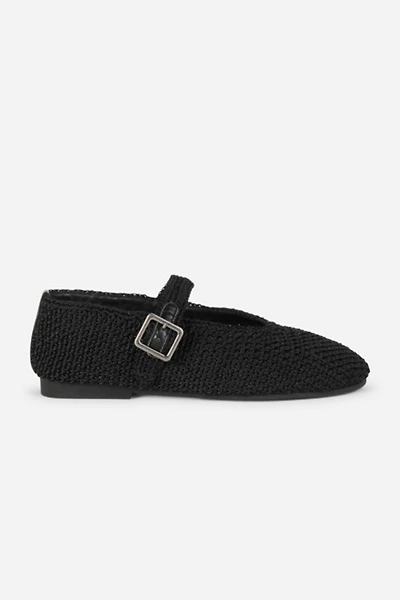 Intentionally Blank Kail Knit Woven Mary Jane Flat