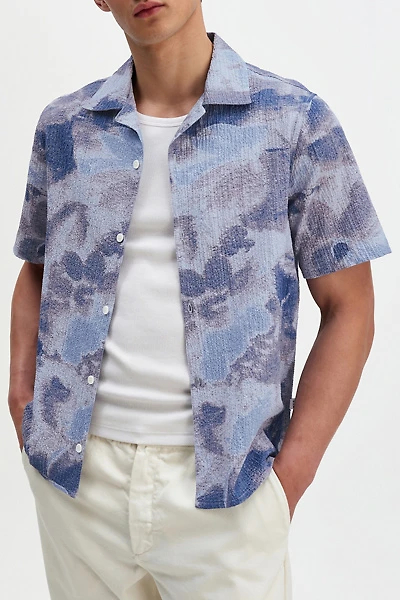 Wax London Didcot Seersucker Doodle Vacation Shirt