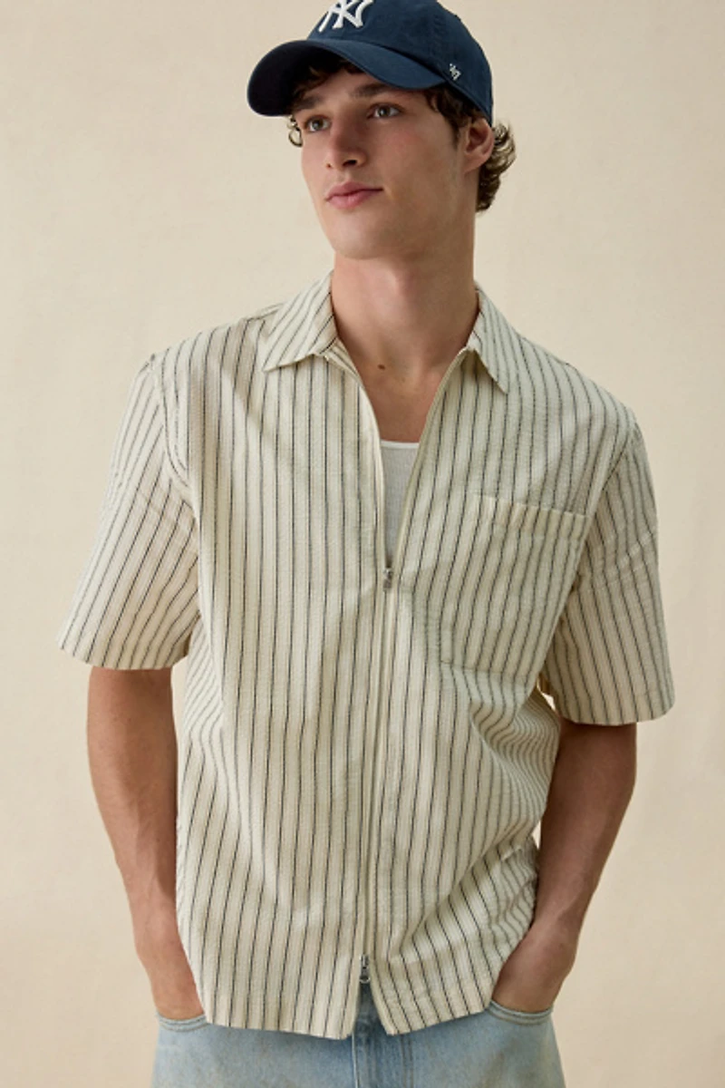 Wax London Sears Zip Short Sleeve Shirt