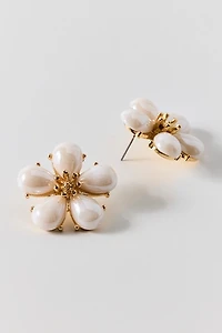 Pearl Petal Flower Earrings