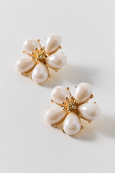 Pearl Petal Flower Earrings