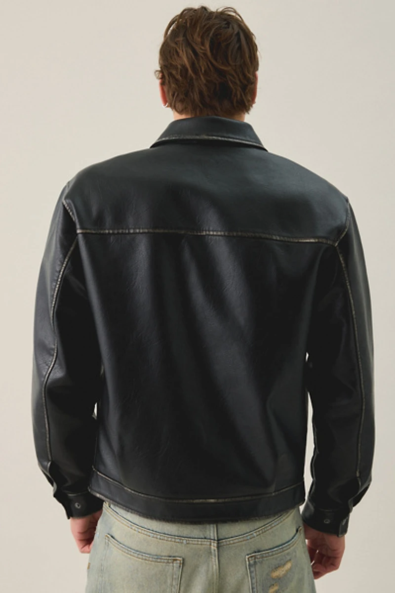 BDG Faux Leather Coaches Jacket